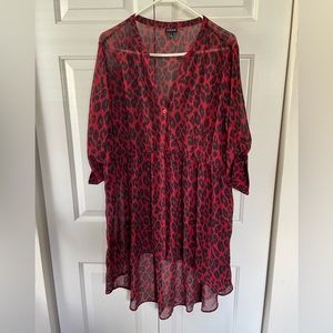 Red Leopard Baby Doll Top